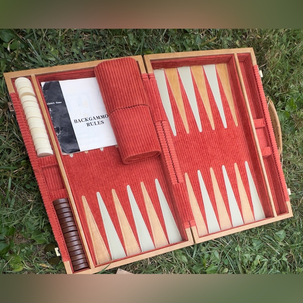 Vintage backgammon game with case